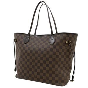 Louis Vuitton Neverfull Damier Shoulder Tote Bag Canvas Leather Brown